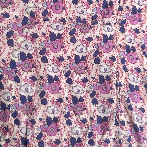 SEA NY Lilac Floral Paisley Stripe Smocked Ruffle Trim Flutter Sleeve Dress 2 - Picture 14 of 14